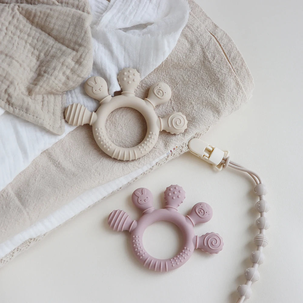 Textured Silicone Baby Teether – BPA-Free & Safe for Gums