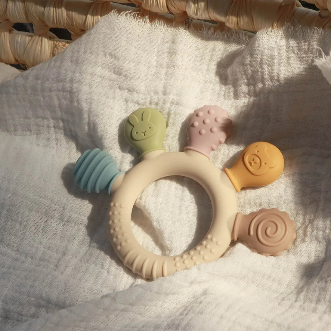 Textured Silicone Baby Teether – BPA-Free & Safe for Gums