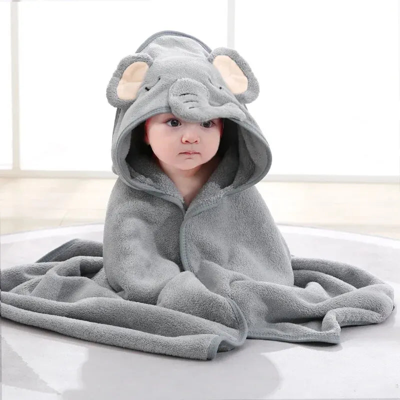 Baby Animal Hooded Towel – Soft Cotton Bath Wrap for Infants