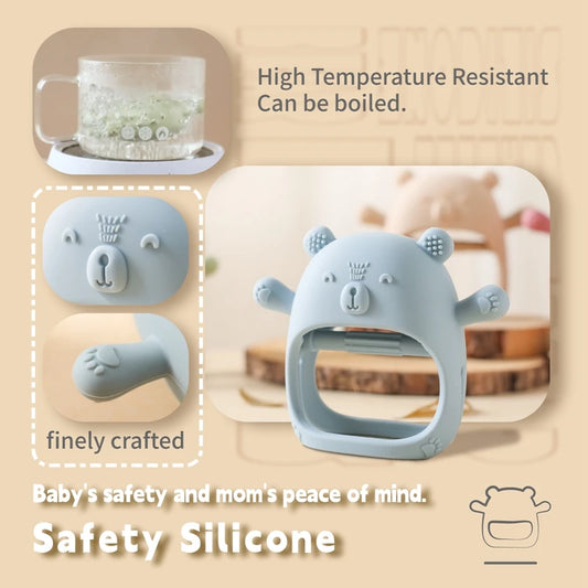 Bear Silicone Teether – Soft, BPA-Free & Baby Safe